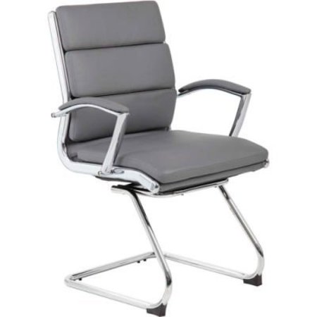 BOSS OFFICE PRODUCTS Boss Executive Guest Chair with Metal Chrome Finish - Gray B9479-GY